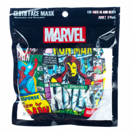 Marvel Comics and Brand 3-Pack of Reusable Adjustable Face Covers